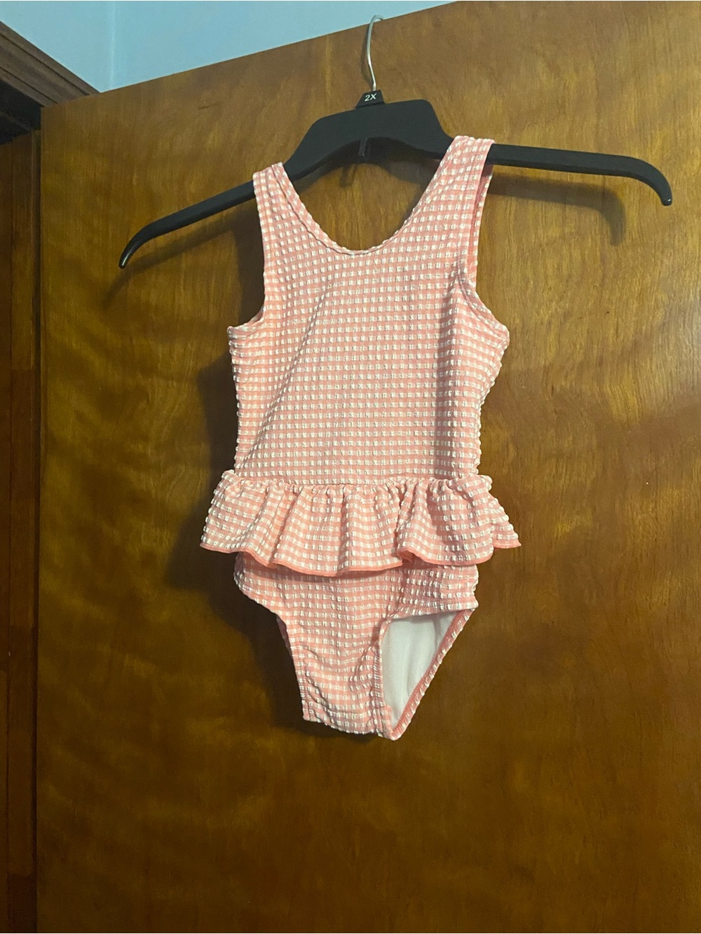Cat & Jack Pink Textured Peplum One-Piece Swimsuit